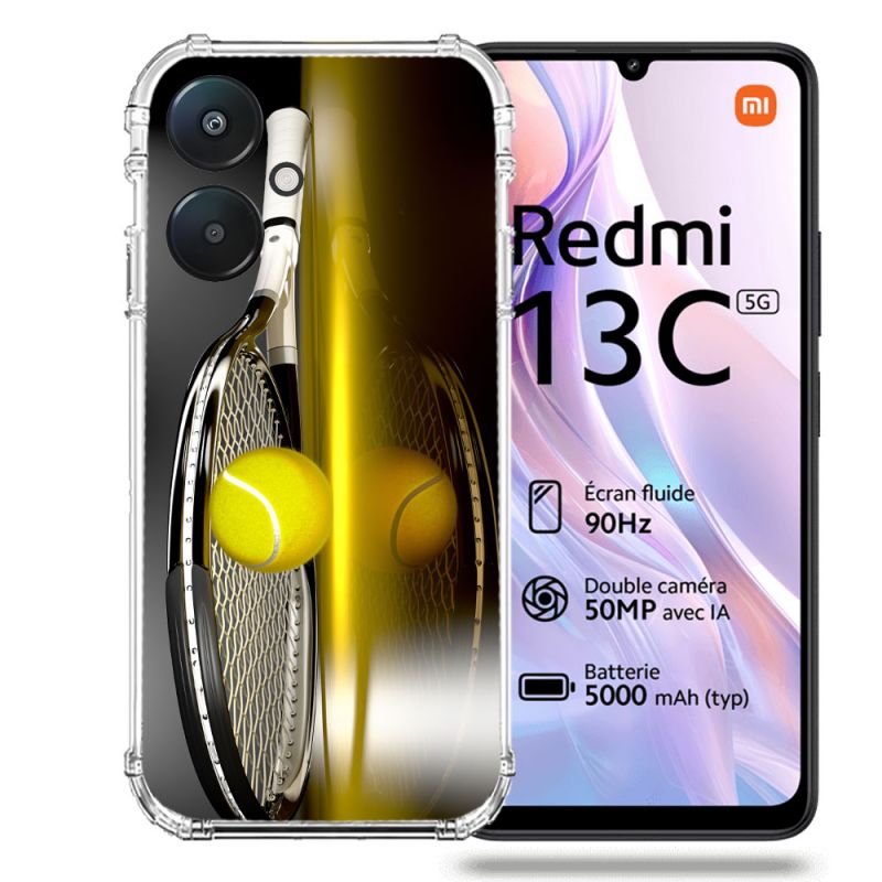 Coque Renforcée Pour Xiaomi Redmi 13C 5G Sport Tennis Reflet