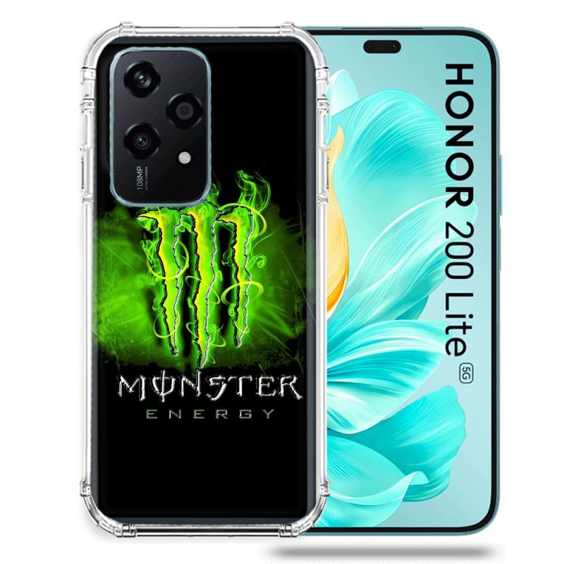Coque Renforcée Pour Honor 200 Lite 5G Monster Energy Vert