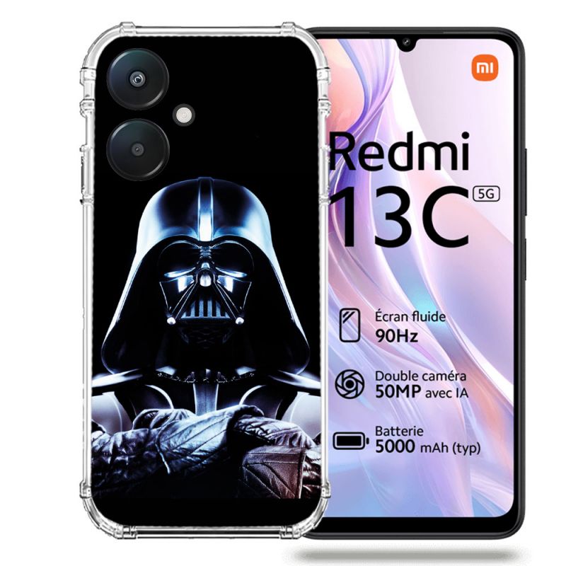 Coque Renforcée Pour Xiaomi Redmi 13C 5G Star Wars - Dark Vador Noir