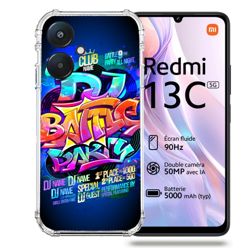 Coque Renforcée Pour Xiaomi Redmi 13C 5G Street Art Rap