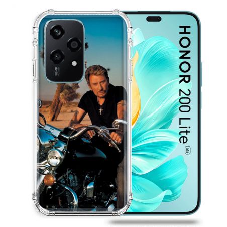 Coque Renforcée Pour Honor 200 Lite 5G Musique Johnny Hallyday Moto
