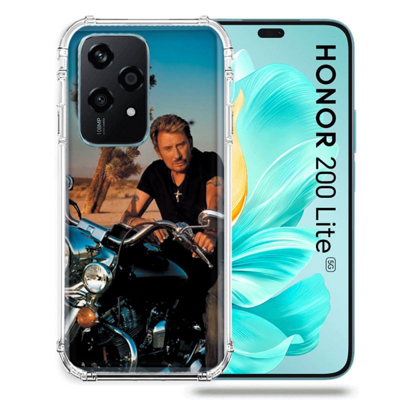 Coque Renforcée Pour Honor 200 Lite 5G Musique Johnny Hallyday Moto