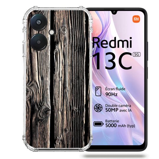 Coque Renforcée Pour Xiaomi Redmi 13C 5G Texture Bois