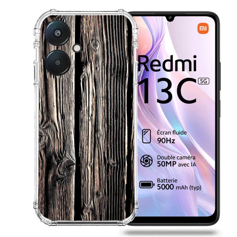 Coque Renforcée Pour Xiaomi Redmi 13C 5G Texture Bois