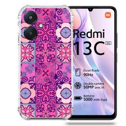 Coque Renforcée Pour Xiaomi Redmi 13C 5G Texture Carreau Ciment Violet