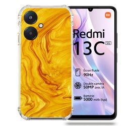 Coque Renforcée Pour Xiaomi Redmi 13C 5G Texture Marbre Jaune