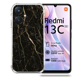 Coque Renforcée Pour Xiaomi Redmi 13C 5G Texture Marbre Noir