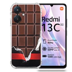 Coque Renforcée Pour Xiaomi Redmi 13C 5G Texture Trompe Oeil Chocolat