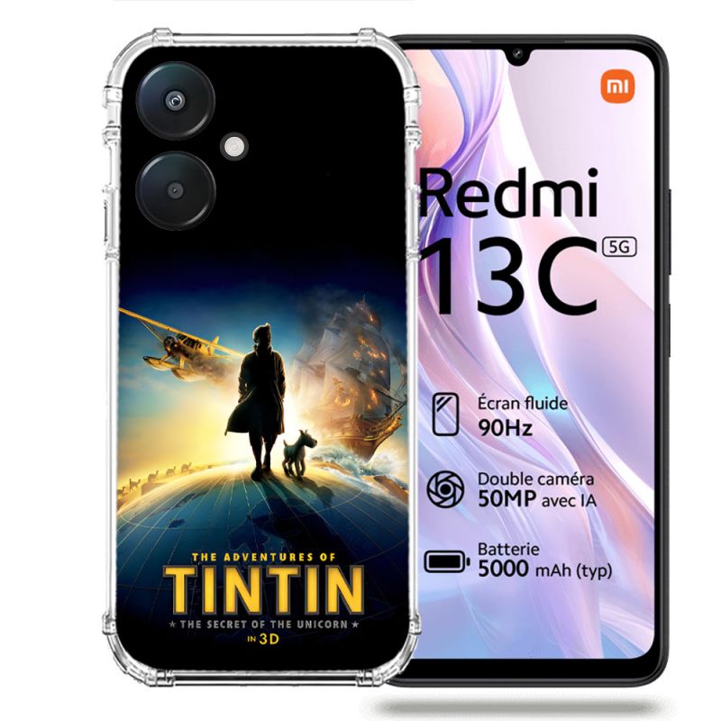 Coque Renforcée Pour Xiaomi Redmi 13C 5G Tintin Affiche
