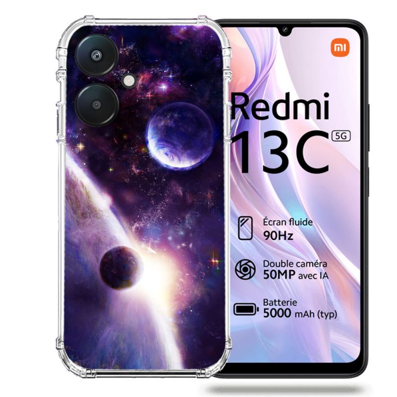 Coque Renforcée Pour Xiaomi Redmi 13C 5G Univers Planete Stellaire