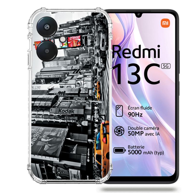 Coque Renforcée Pour Xiaomi Redmi 13C 5G Voyage Amerique USA New York Taxi