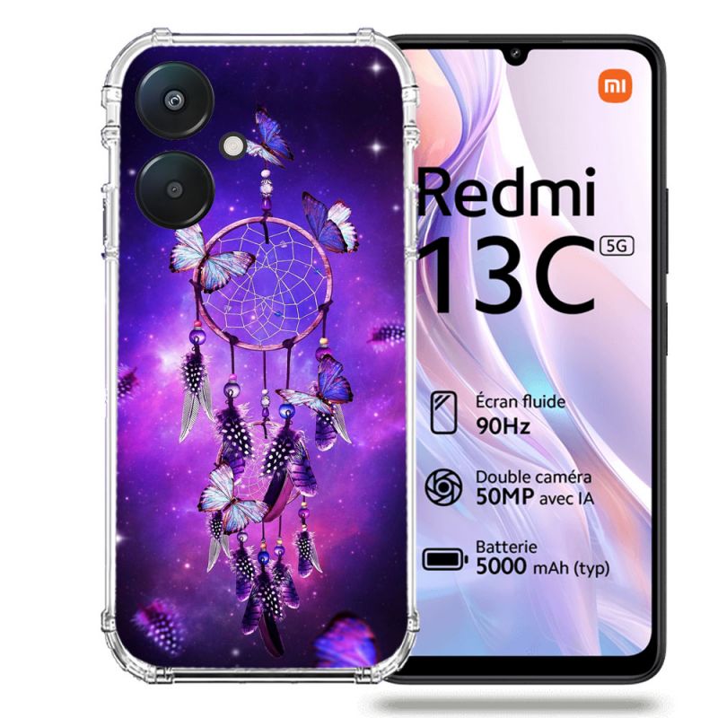 Coque Renforcée Pour Xiaomi Redmi 13C 5G Zen Attrape Reve Papillon