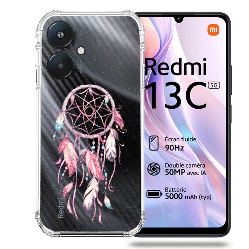 Coque Transparente Pour Xiaomi Redmi 13C 5G Attrape Reve Rose