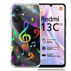 Coque Transparente Pour Xiaomi Redmi 13C 5G Note Musique Colore