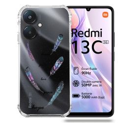 Coque Transparente Pour Xiaomi Redmi 13C 5G Plume Couleur