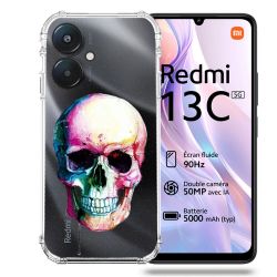 Coque Transparente Pour Xiaomi Redmi 13C 5G Skull Head Crane Colore
