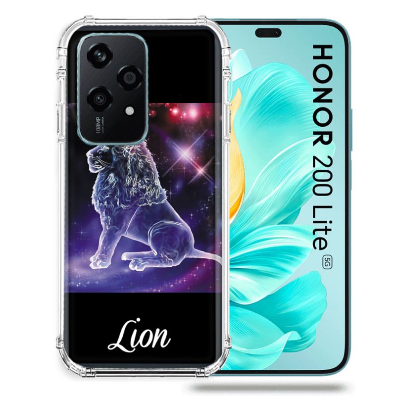 Coque Renforcée Pour Honor 200 Lite 5G Signe Zodiaque 2 Lion