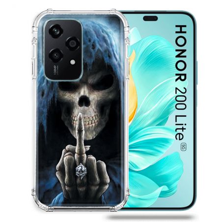 Coque Renforcée Pour Honor 200 Lite 5G Tete de Mort Doigt