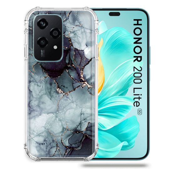 Coque Renforcée Pour Honor 200 Lite 5G Texture Marbre Gris