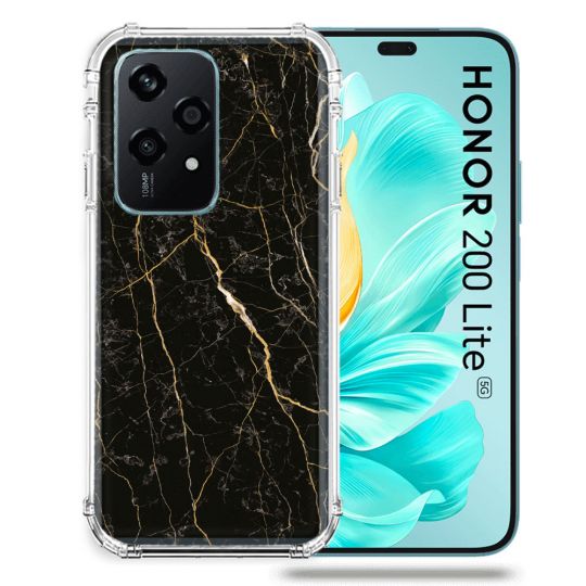 Coque Renforcée Pour Honor 200 Lite 5G Texture Marbre Noir