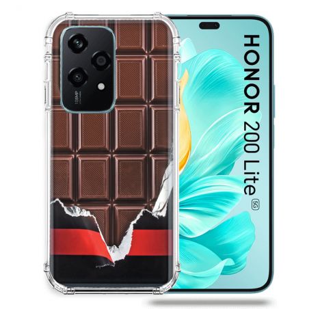 Coque Renforcée Pour Honor 200 Lite 5G Texture Trompe Oeil Chocolat