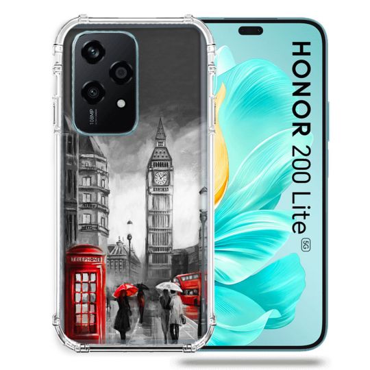 Coque Renforcée Pour Honor 200 Lite 5G Voyage Angleterre Londres Vintage