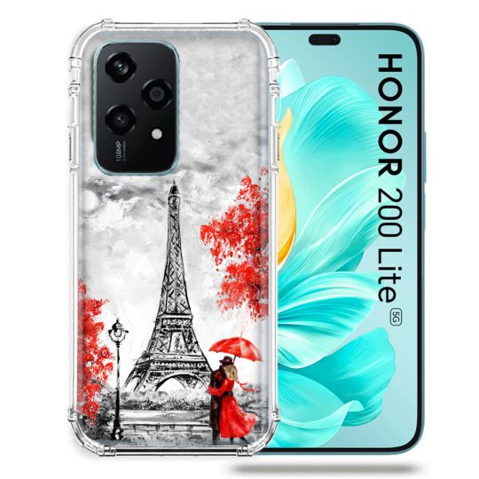 Coque Renforcée Pour Honor 200 Lite 5G Voyage France Paris Rouge