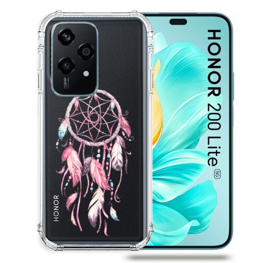 Coque Transparente Pour Honor 200 Lite 5G Attrape Reve Rose