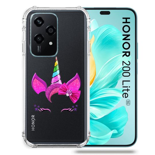 Coque Transparente Pour Honor 200 Lite 5G Licorne Paillette