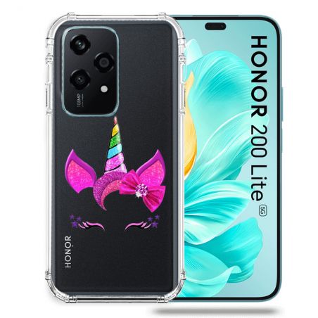 Coque Transparente Pour Honor 200 Lite 5G Licorne Paillette