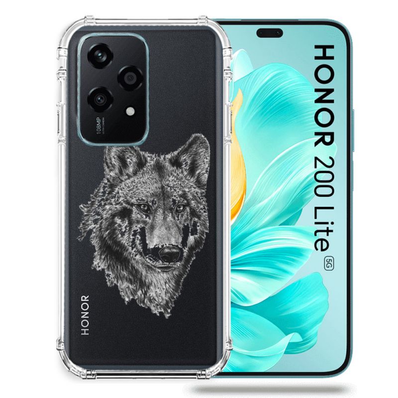 Coque Transparente Pour Honor 200 Lite 5G Loup
