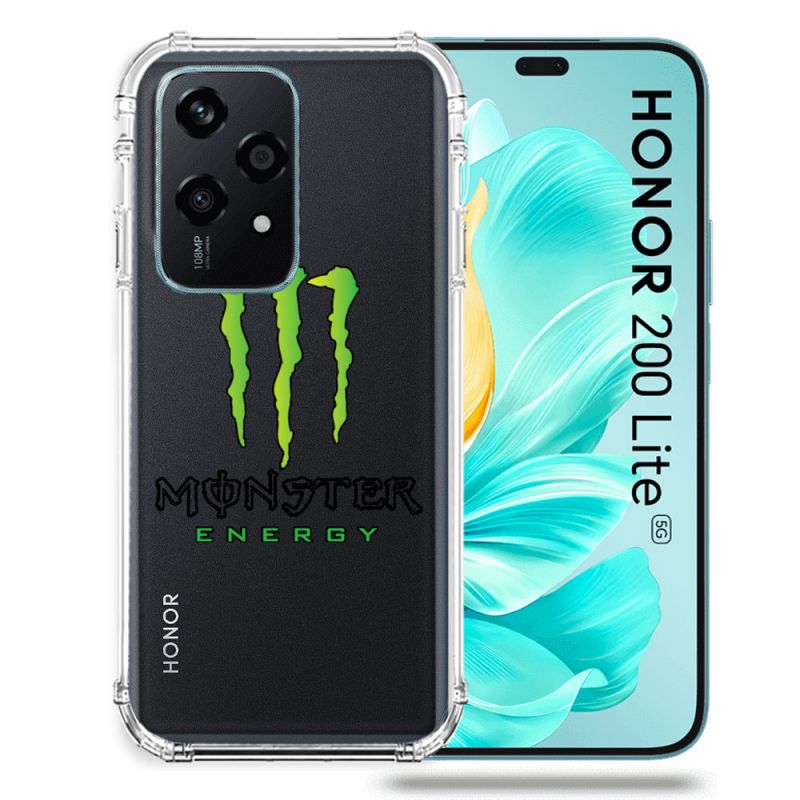 Coque Transparente Pour Honor 200 Lite 5G Monster Energy