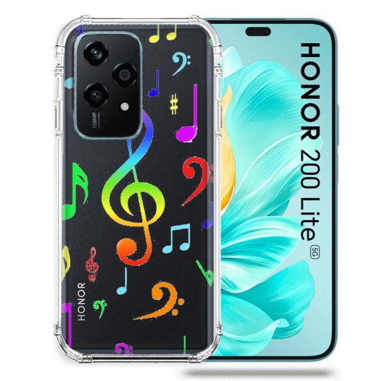 Coque Transparente Pour Honor 200 Lite 5G Note Musique Colore