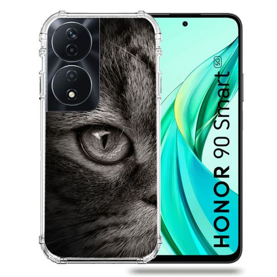 Coque Renforcée Pour Honor 90 Smart 5G Animal Chat Gris