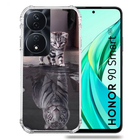 Coque Renforcée Pour Honor 90 Smart 5G Animal Chat Reflet