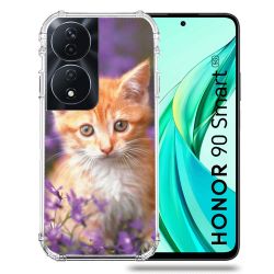 Coque Renforcée Pour Honor 90 Smart 5G Animal Chat Violet