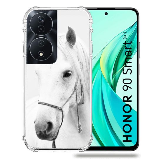 Coque Renforcée Pour Honor 90 Smart 5G Animal Cheval Cristal