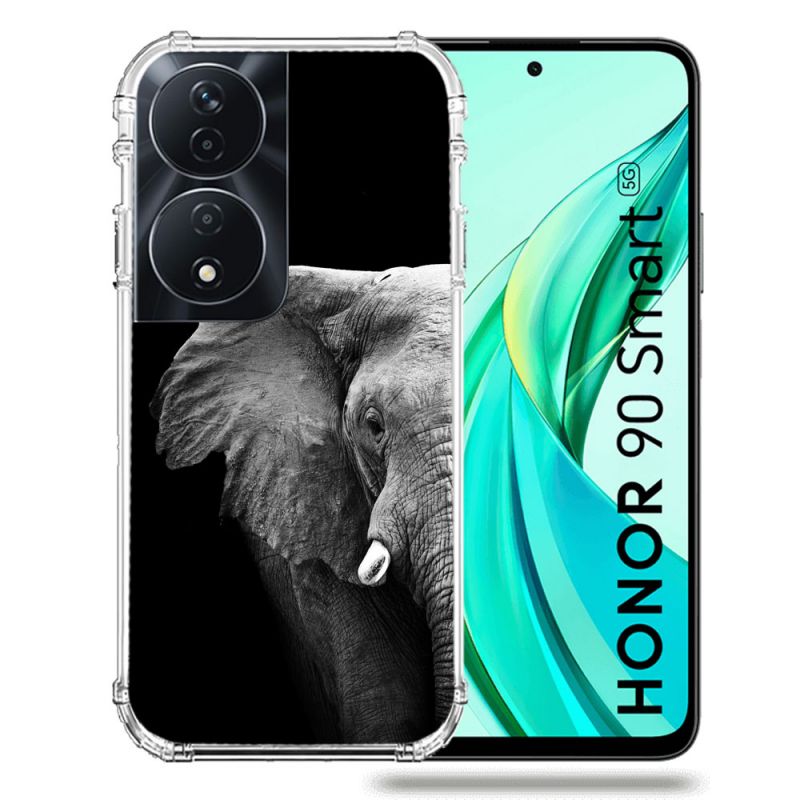 Coque Renforcée Pour Honor 90 Smart 5G Animal Elephant Noir