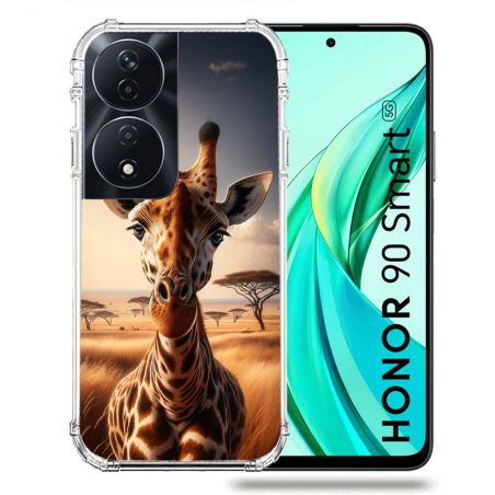 Coque Renforcée Pour Honor 90 Smart 5G Animal Girafe Savane