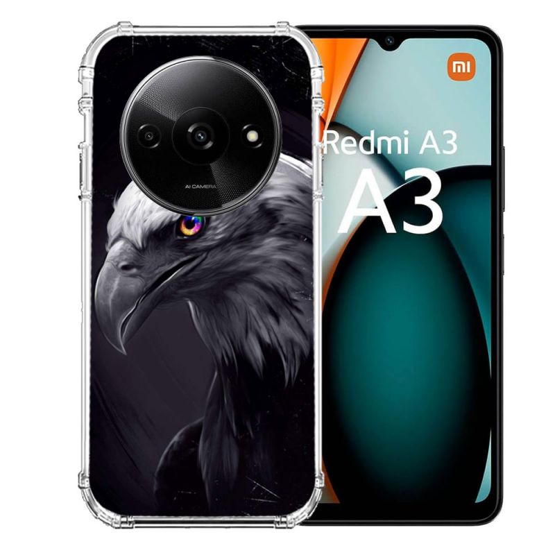 Coque Renforcée Pour Xiaomi Redmi A3 Animal Aigle Royal Noir
