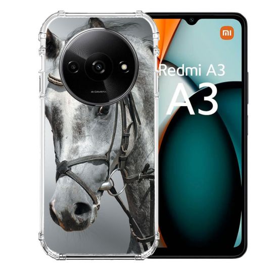 Coque Renforcée Pour Xiaomi Redmi A3 Animal Cheval Blanc