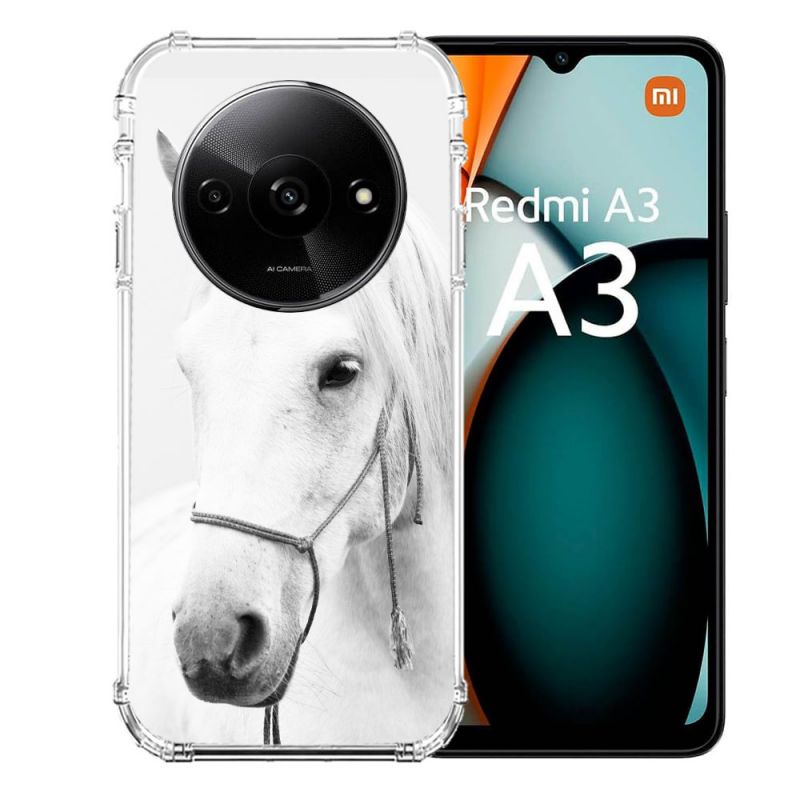 Coque Renforcée Pour Xiaomi Redmi A3 Animal Cheval Cristal