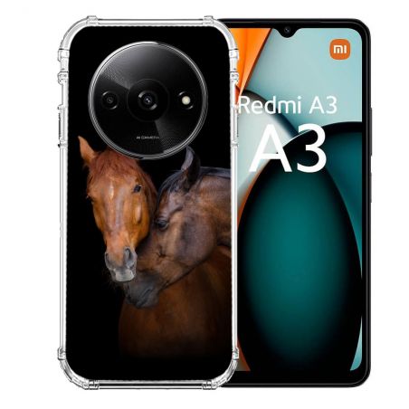 Coque Renforcée Pour Xiaomi Redmi A3 Animal Cheval Marron