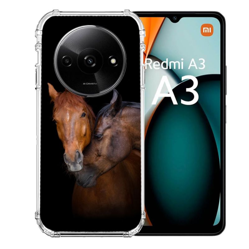 Coque Renforcée Pour Xiaomi Redmi A3 Animal Cheval Marron