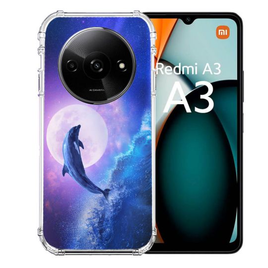 Coque Renforcée Pour Xiaomi Redmi A3 Animal Dauphin Vague