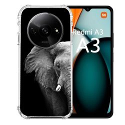 Coque Renforcée Pour Xiaomi Redmi A3 Animal Elephant Noir
