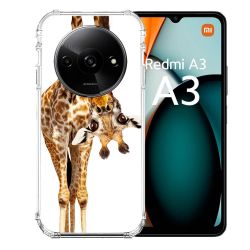 Coque Renforcée Pour Xiaomi Redmi A3 Animal Girafe Blanche