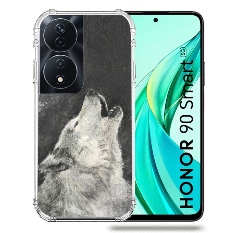 Coque Renforcée Pour Honor 90 Smart 5G Animal Loup Hurlement
