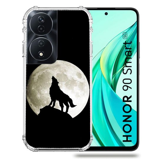 Coque Renforcée Pour Honor 90 Smart 5G Animal Loup Noir