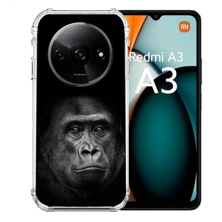 Coque Renforcée Pour Xiaomi Redmi A3 Animal Gorille Noir